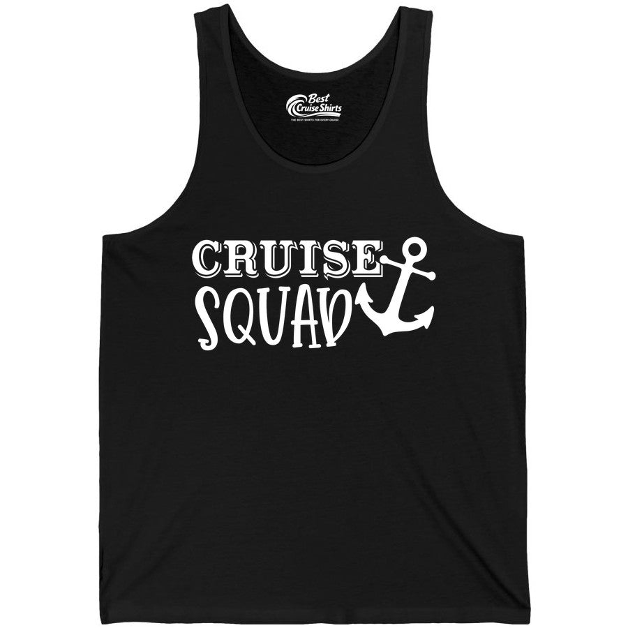 Cruise Squad Shirt - Nautical Cruise Group Matching Anchor Shirts (Tank Top) in Black - Cruise Squad Nautical Anchor Group Cruise Matching Shirt