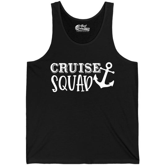 Cruise Squad Shirt - Nautical Cruise Group Matching Anchor Shirts (Tank Top) in Black - Cruise Squad Nautical Anchor Group Cruise Matching Shirt
