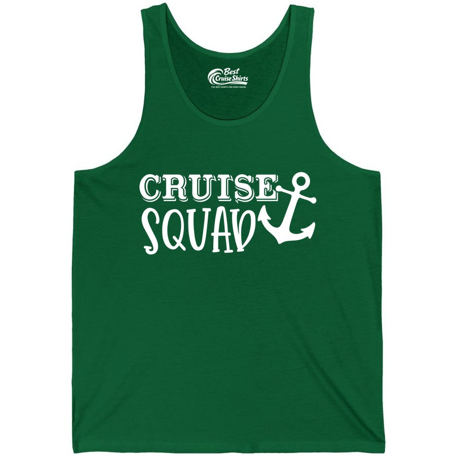Cruise Squad Shirt - Nautical Cruise Group Matching Anchor Shirts (Tank Top) in Kelly - Cruise Squad Nautical Anchor Group Cruise Matching Shirt