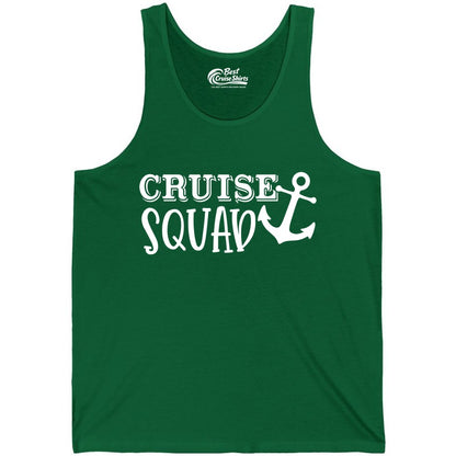 Cruise Squad Shirt - Nautical Cruise Group Matching Anchor Shirts (Tank Top) in Kelly - Cruise Squad Nautical Anchor Group Cruise Matching Shirt