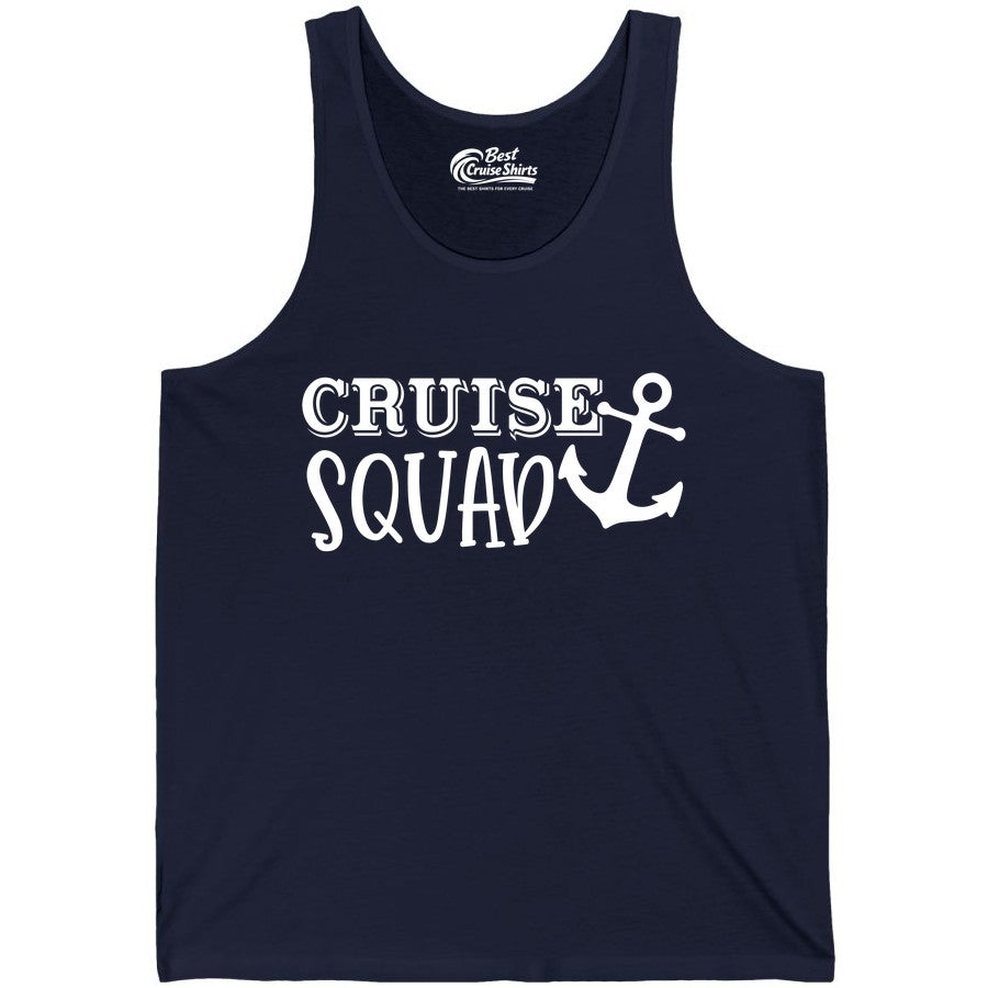 Cruise Squad Shirt - Nautical Cruise Group Matching Anchor Shirts (Tank Top) in Navy - Cruise Squad Nautical Anchor Group Cruise Matching Shirt