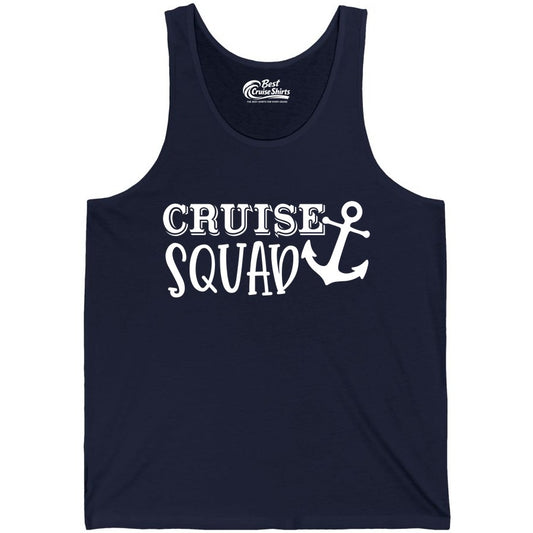 Cruise Squad Shirt - Nautical Cruise Group Matching Anchor Shirts (Tank Top) in Navy - Cruise Squad Nautical Anchor Group Cruise Matching Shirt