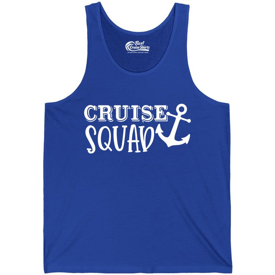 Cruise Squad Shirt - Nautical Cruise Group Matching Anchor Shirts (Tank Top) in True Royal - Cruise Squad Nautical Anchor Group Cruise Matching Shirt
