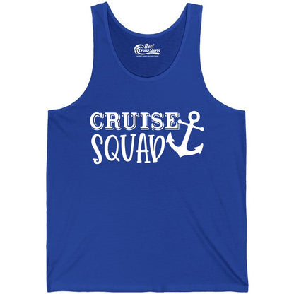 Cruise Squad Shirt - Nautical Cruise Group Matching Anchor Shirts (Tank Top) in True Royal - Cruise Squad Nautical Anchor Group Cruise Matching Shirt