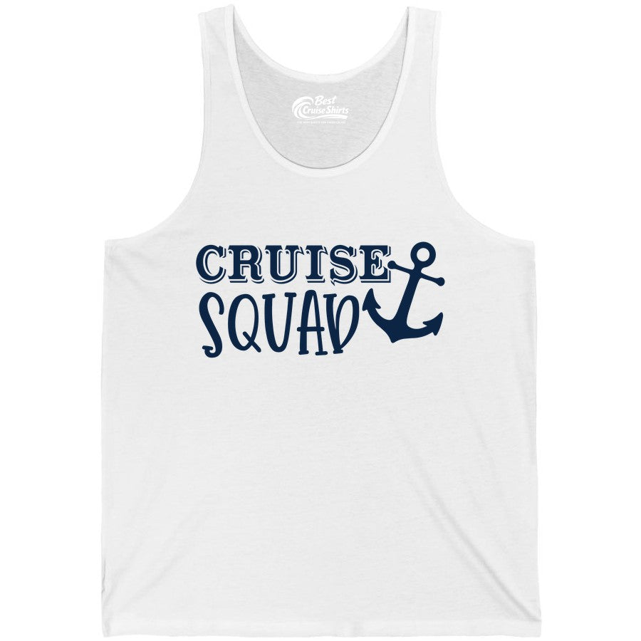 Cruise Squad Shirt - Nautical Cruise Group Matching Anchor Shirts (Tank Top) in White - Cruise Squad Nautical Anchor Group Cruise Matching Shirt