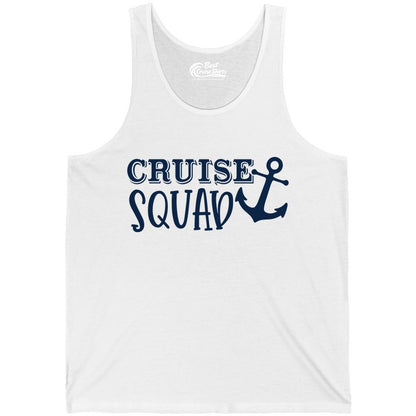 Cruise Squad Shirt - Nautical Cruise Group Matching Anchor Shirts (Tank Top) in White - Cruise Squad Nautical Anchor Group Cruise Matching Shirt