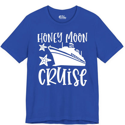 Honeymoon Cruise Shirt - Just Married Vacation Apparel for Couples (Premium Tee) in True Royal - Honeymoon Cruise Shirt - Nautical Ship and Starfish Newlywed Design