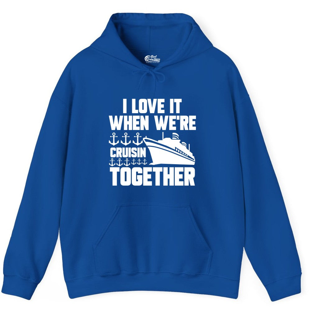 Cruising Together Shirt - Nautical Cruise Shirt for Couples & Groups (Hoodie) in Royal - Cruisin Together Nautical Anchors Group Cruise Ship Shirt