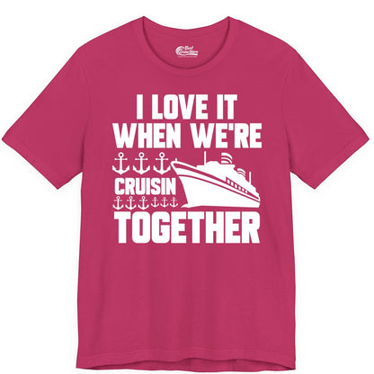Cruising Together Shirt - Nautical Cruise Shirt for Couples & Groups (Premium Tee) in Berry - Cruisin Together Nautical Anchors Group Cruise Ship Shirt