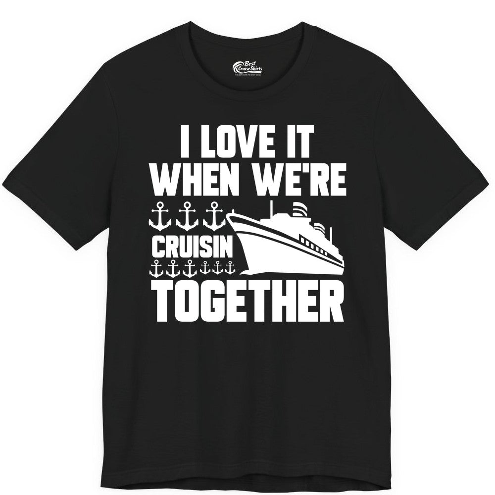 Cruising Together Shirt - Nautical Cruise Shirt for Couples & Groups (Premium Tee) in Black - Cruisin Together Nautical Anchors Group Cruise Ship Shirt