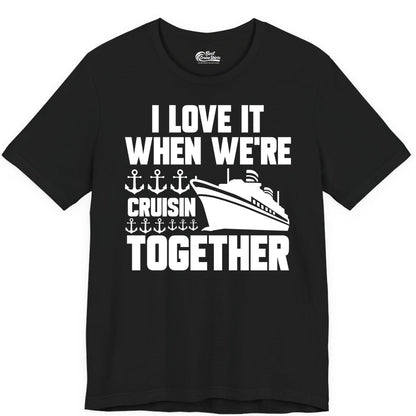 Cruising Together Shirt - Nautical Cruise Shirt for Couples & Groups (Premium Tee) in Black - Cruisin Together Nautical Anchors Group Cruise Ship Shirt