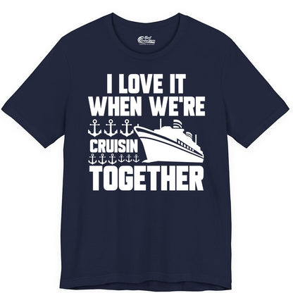 Cruising Together Shirt - Nautical Cruise Shirt for Couples & Groups (Premium Tee) in Navy - Cruisin Together Nautical Anchors Group Cruise Ship Shirt