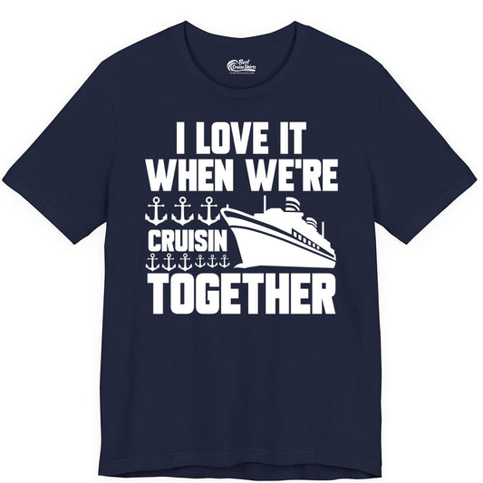Cruising Together Shirt - Nautical Cruise Shirt for Couples & Groups (Premium Tee) in Navy - Cruisin Together Nautical Anchors Group Cruise Ship Shirt