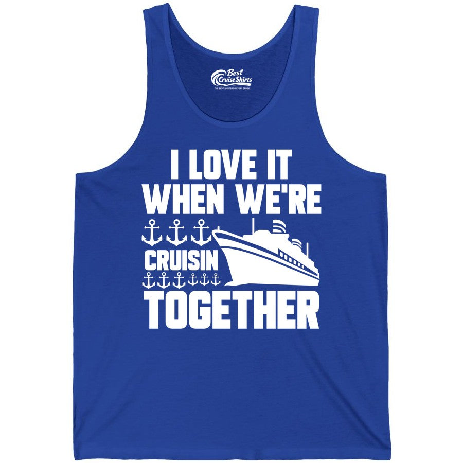 Cruising Together Shirt - Nautical Cruise Shirt for Couples & Groups (Tank Top) in True Royal - Cruisin Together Nautical Anchors Group Cruise Ship Shirt