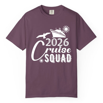 2026 Cruise Squad Shirt - Matching Cruise Shirts for Group Fun (Comfort Color) in Berry - 2026 Cruise Squad Shirt Nautical Group Matching Family Vacation Tee