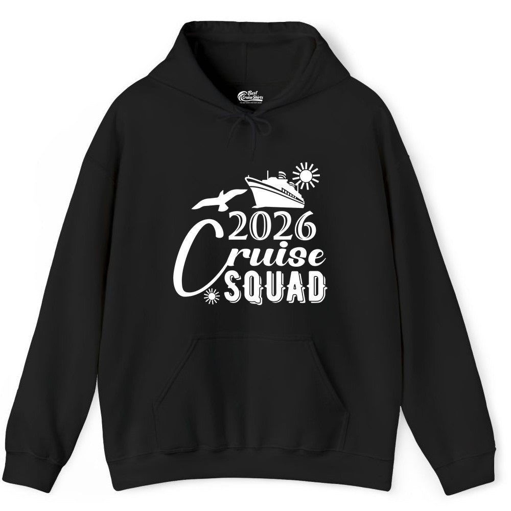 2026 Cruise Squad Shirt - Matching Cruise Shirts for Group Fun (Hoodie) in Black - 2026 Cruise Squad Shirt Nautical Group Matching Family Vacation Tee