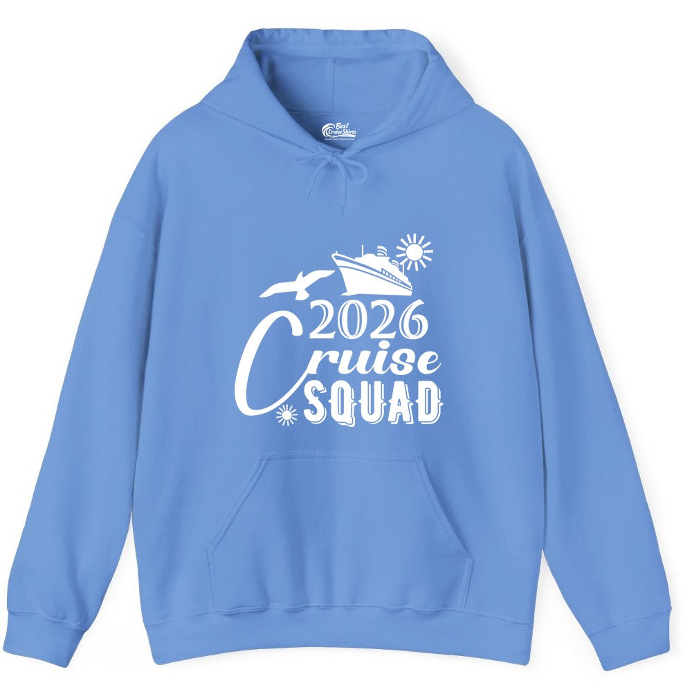 2026 Cruise Squad Shirt - Matching Cruise Shirts for Group Fun (Hoodie) in Carolina Blue - 2026 Cruise Squad Shirt Nautical Group Matching Family Vacation Tee