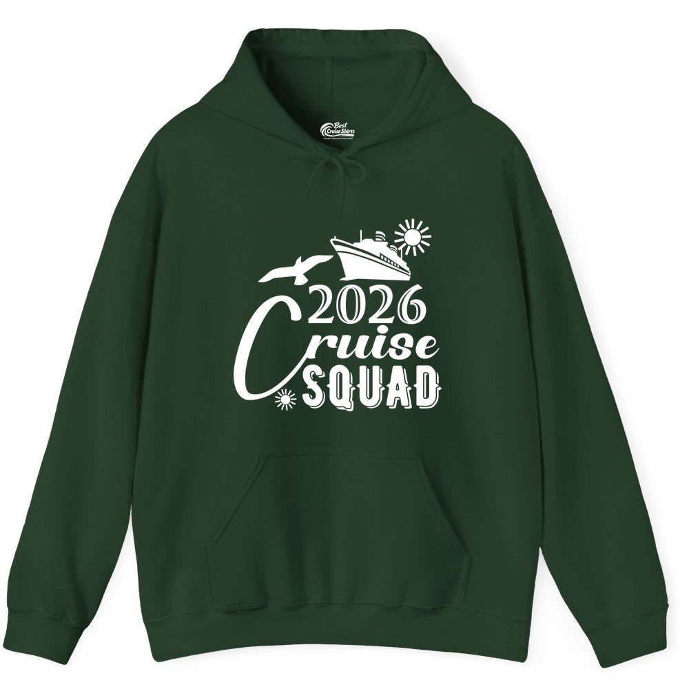 2026 Cruise Squad Shirt - Matching Cruise Shirts for Group Fun (Hoodie) in Forest Green - 2026 Cruise Squad Shirt Nautical Group Matching Family Vacation Tee