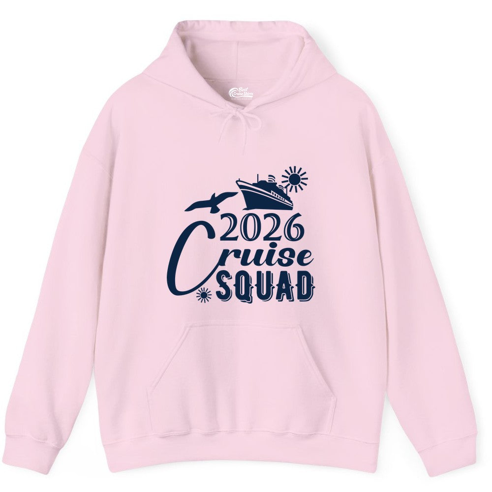 2026 Cruise Squad Shirt - Matching Cruise Shirts for Group Fun (Hoodie) in Light Pink - 2026 Cruise Squad Shirt Nautical Group Matching Family Vacation Tee