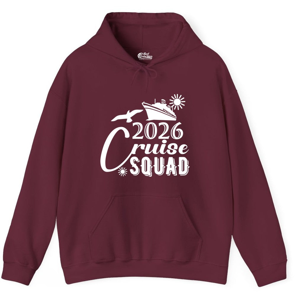 2026 Cruise Squad Shirt - Matching Cruise Shirts for Group Fun (Hoodie) in Maroon - 2026 Cruise Squad Shirt Nautical Group Matching Family Vacation Tee