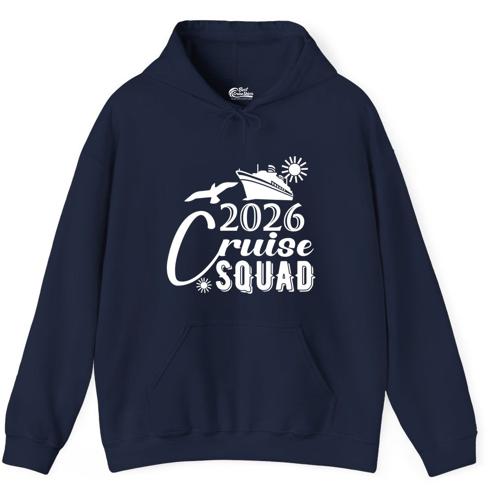 2026 Cruise Squad Shirt - Matching Cruise Shirts for Group Fun (Hoodie) in Navy - 2026 Cruise Squad Shirt Nautical Group Matching Family Vacation Tee