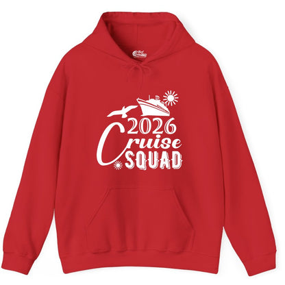 2026 Cruise Squad Shirt - Matching Cruise Shirts for Group Fun (Hoodie) in Red - 2026 Cruise Squad Shirt Nautical Group Matching Family Vacation Tee