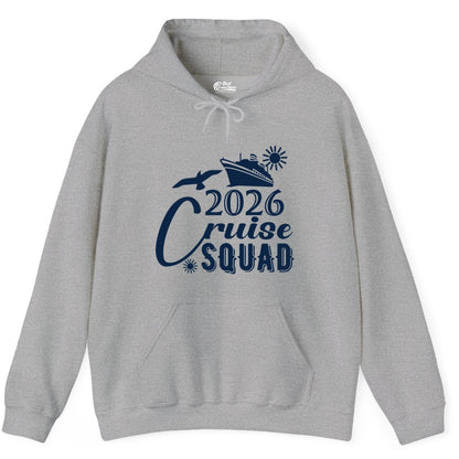 2026 Cruise Squad Shirt - Matching Cruise Shirts for Group Fun (Hoodie) in Sport Grey - 2026 Cruise Squad Shirt Nautical Group Matching Family Vacation Tee