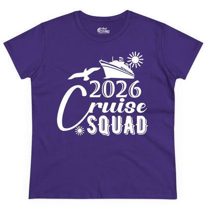 2026 Cruise Squad Shirt - Matching Cruise Shirts for Group Fun (Ladies Tee) in Purple - 2026 Cruise Squad Shirt Nautical Group Matching Family Vacation Tee