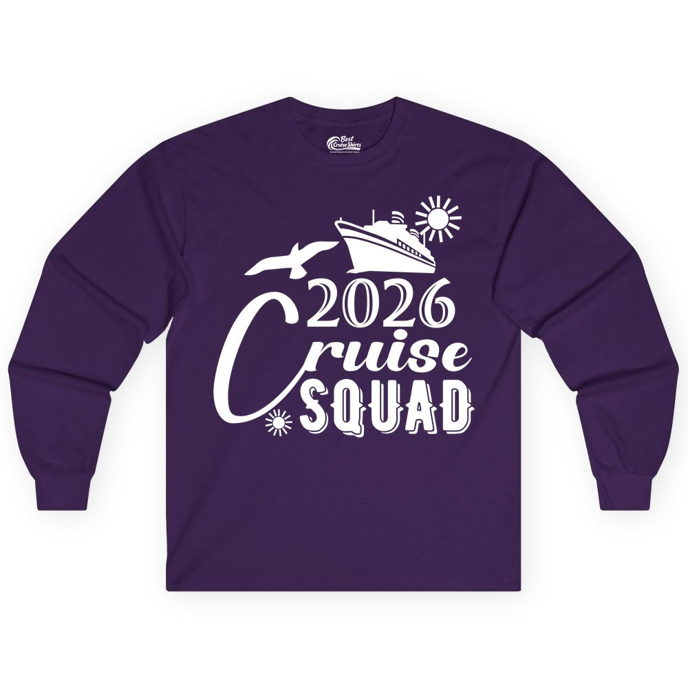 2026 Cruise Squad Shirt - Matching Cruise Shirts for Group Fun (Long Sleeve) in Purple - 2026 Cruise Squad Shirt Nautical Group Matching Family Vacation Tee