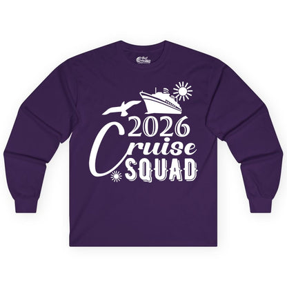2026 Cruise Squad Shirt - Matching Cruise Shirts for Group Fun (Long Sleeve) in Purple - 2026 Cruise Squad Shirt Nautical Group Matching Family Vacation Tee