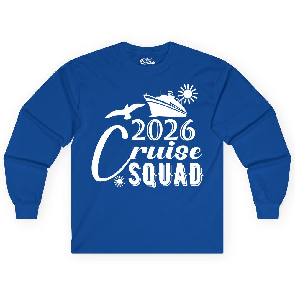 2026 Cruise Squad Shirt - Matching Cruise Shirts for Group Fun (Long Sleeve) in Royal - 2026 Cruise Squad Shirt Nautical Group Matching Family Vacation Tee