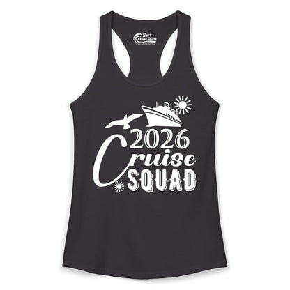 2026 Cruise Squad Shirt - Matching Cruise Shirts for Group Fun (Ladies Tank) in Black - 2026 Cruise Squad Shirt Nautical Group Matching Family Vacation Tee