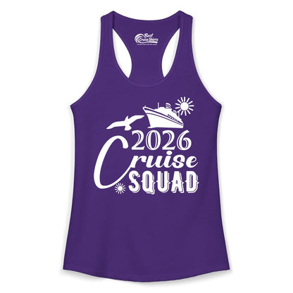 2026 Cruise Squad Shirt - Matching Cruise Shirts for Group Fun (Ladies Tank) in Solid Purple Rush - 2026 Cruise Squad Shirt Nautical Group Matching Family Vacation Tee