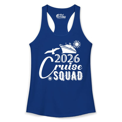 2026 Cruise Squad Shirt - Matching Cruise Shirts for Group Fun (Ladies Tank) in Solid Royal - 2026 Cruise Squad Shirt Nautical Group Matching Family Vacation Tee