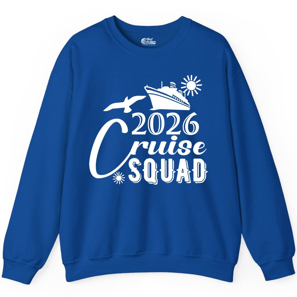 2026 Cruise Squad Shirt - Matching Cruise Shirts for Group Fun (Sweatshirt) in Royal - 2026 Cruise Squad Shirt Nautical Group Matching Family Vacation Tee