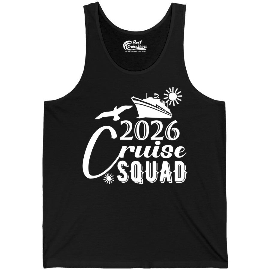 2026 Cruise Squad Shirt - Matching Cruise Shirts for Group Fun (Tank Top) in Black - 2026 Cruise Squad Shirt Nautical Group Matching Family Vacation Tee