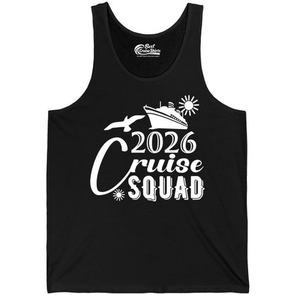 2026 Cruise Squad Shirt - Matching Cruise Shirts for Group Fun (Tank Top) in Black - 2026 Cruise Squad Shirt Nautical Group Matching Family Vacation Tee