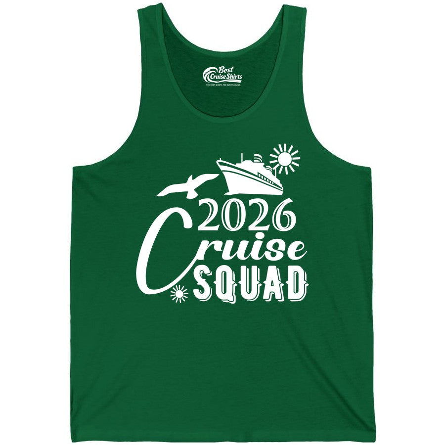 2026 Cruise Squad Shirt - Matching Cruise Shirts for Group Fun (Tank Top) in Kelly - 2026 Cruise Squad Shirt Nautical Group Matching Family Vacation Tee