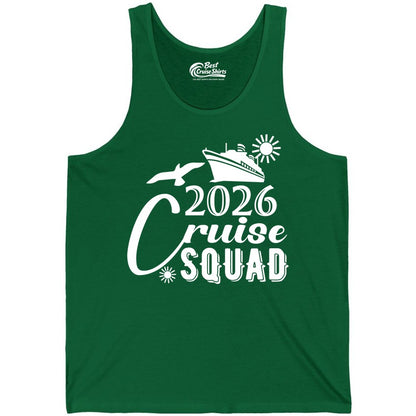 2026 Cruise Squad Shirt - Matching Cruise Shirts for Group Fun (Tank Top) in Kelly - 2026 Cruise Squad Shirt Nautical Group Matching Family Vacation Tee