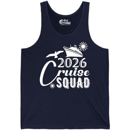 2026 Cruise Squad Shirt - Matching Cruise Shirts for Group Fun (Tank Top) in Navy - 2026 Cruise Squad Shirt Nautical Group Matching Family Vacation Tee