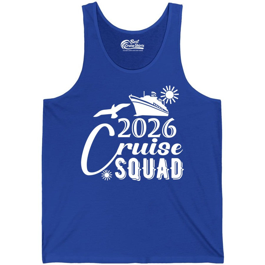 2026 Cruise Squad Shirt - Matching Cruise Shirts for Group Fun (Tank Top) in True Royal - 2026 Cruise Squad Shirt Nautical Group Matching Family Vacation Tee