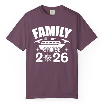 Family Cruise 2026 Shirt - Matching Cruise Vacation Shirt for Families (Comfort Color) in Berry - Family Cruise 2026 Matching Nautical Ship Shirt for Group Trips
