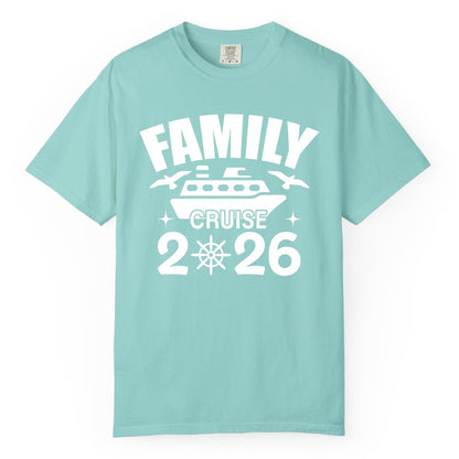Family Cruise 2026 Shirt - Matching Cruise Vacation Shirt for Families (Comfort Color) in Chalky Mint - Family Cruise 2026 Matching Nautical Ship Shirt for Group Trips