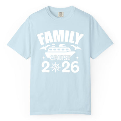 Family Cruise 2026 Shirt - Matching Cruise Vacation Shirt for Families (Comfort Color) in Chambray - Family Cruise 2026 Matching Nautical Ship Shirt for Group Trips