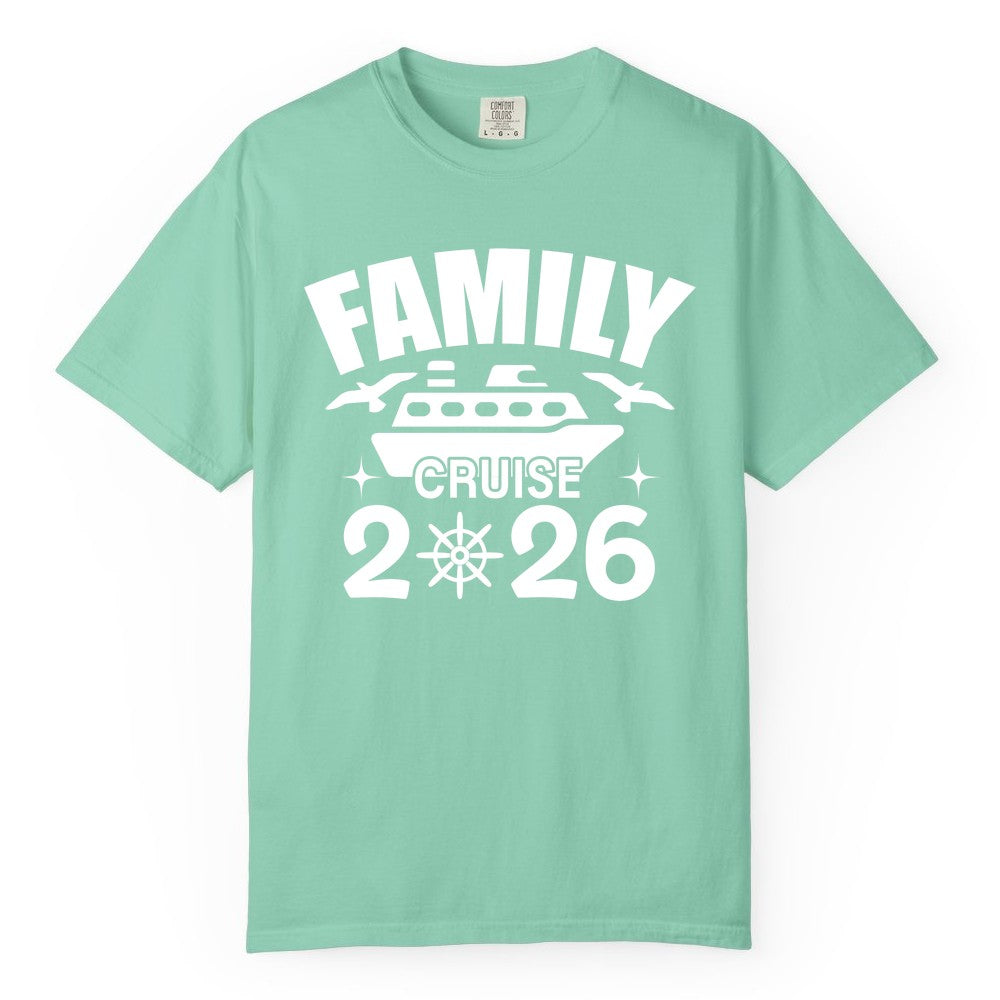 Family Cruise 2026 Shirt - Matching Cruise Vacation Shirt for Families (Comfort Color) in Island Reef - Family Cruise 2026 Matching Nautical Ship Shirt for Group Trips