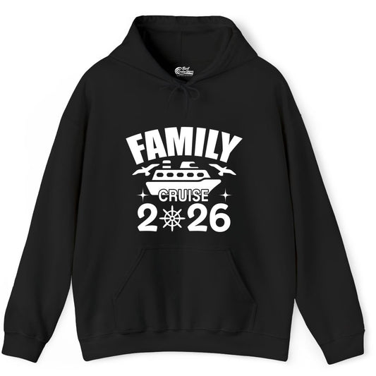 Family Cruise 2026 Shirt - Matching Cruise Vacation Shirt for Families (Hoodie) in Black - Family Cruise 2026 Matching Nautical Ship Shirt for Group Trips