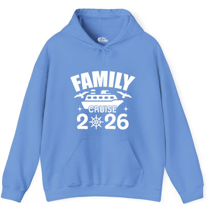 Family Cruise 2026 Shirt - Matching Cruise Vacation Shirt for Families (Hoodie) in Carolina Blue - Family Cruise 2026 Matching Nautical Ship Shirt for Group Trips