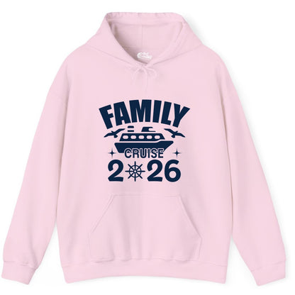 Family Cruise 2026 Shirt - Matching Cruise Vacation Shirt for Families (Hoodie) in Light Pink - Family Cruise 2026 Matching Nautical Ship Shirt for Group Trips