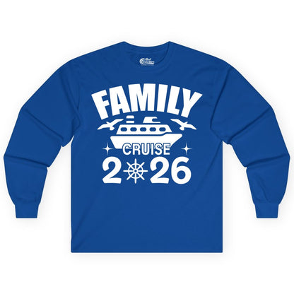 Family Cruise 2026 Shirt - Matching Cruise Vacation Shirt for Families (Long Sleeve) in Royal - Family Cruise 2026 Matching Nautical Ship Shirt for Group Trips