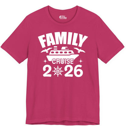 Family Cruise 2026 Shirt - Matching Cruise Vacation Shirt for Families (Premium Tee) in Berry - Family Cruise 2026 Matching Nautical Ship Shirt for Group Trips